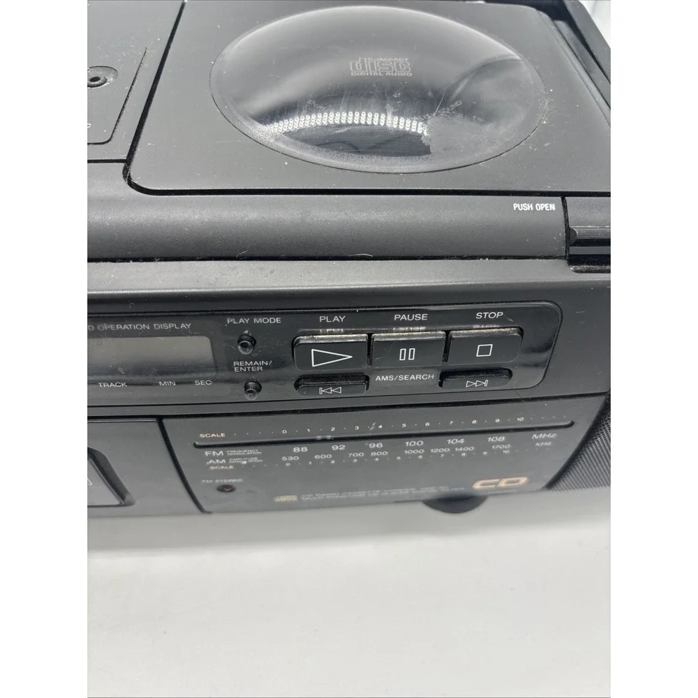 Sony CFD-50 Vintage CD Player  AM/FM Radio Tested. Tape Needs Repair
